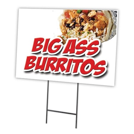 Big A Burritos Yard Sign & Stake Outdoor Plastic Coroplast Window